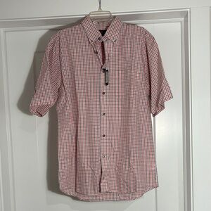 Men's Light Orange and Blue Checkered Shirt